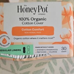 The Honey Pot Cotton Comfort Organic Cotton Liners - Orange/White